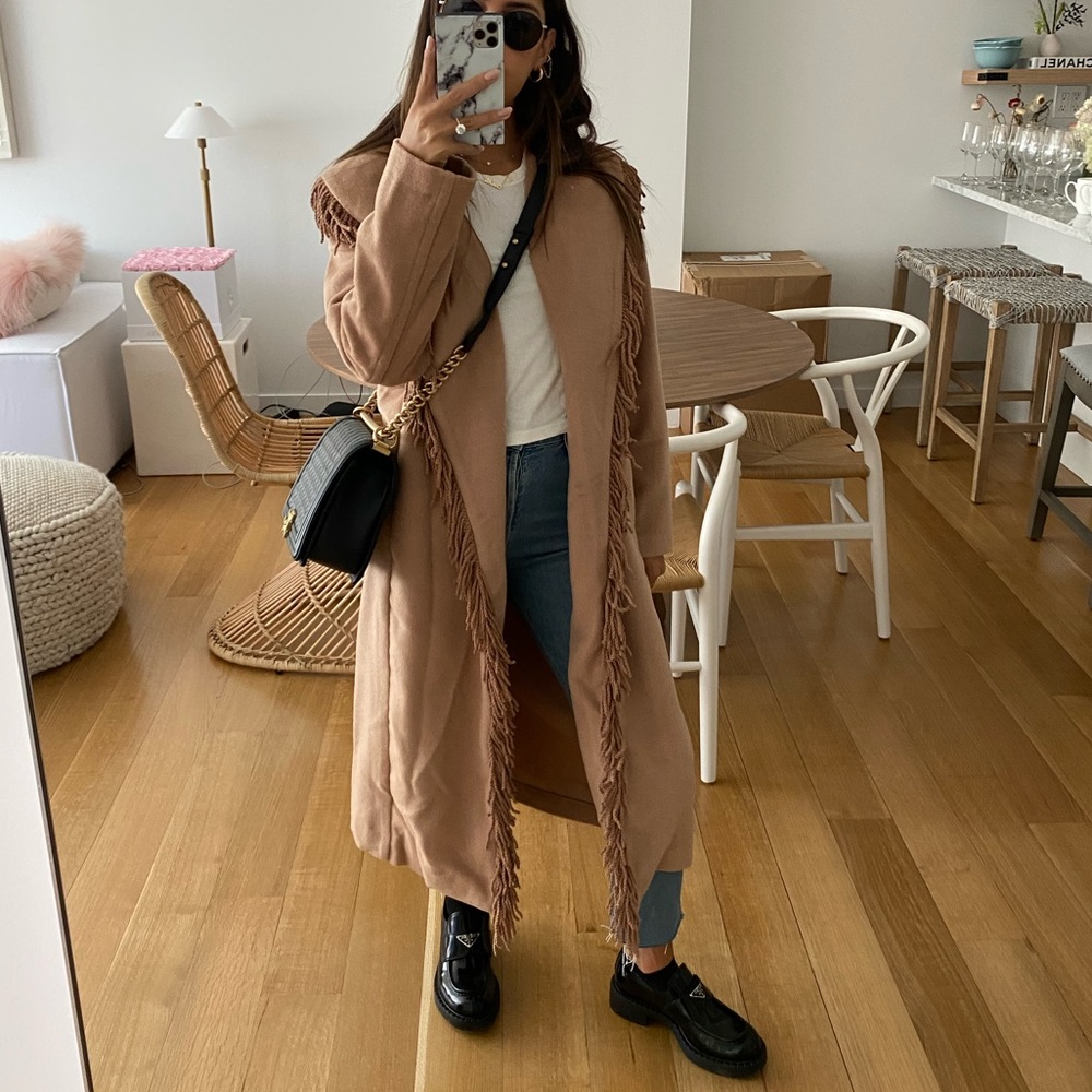 Line & Dot Linda fringe coat